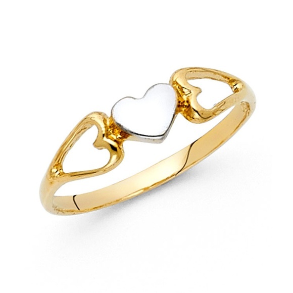 14k Gold Heart Promise Ring Sizes 3 4 5 6 7 8 9